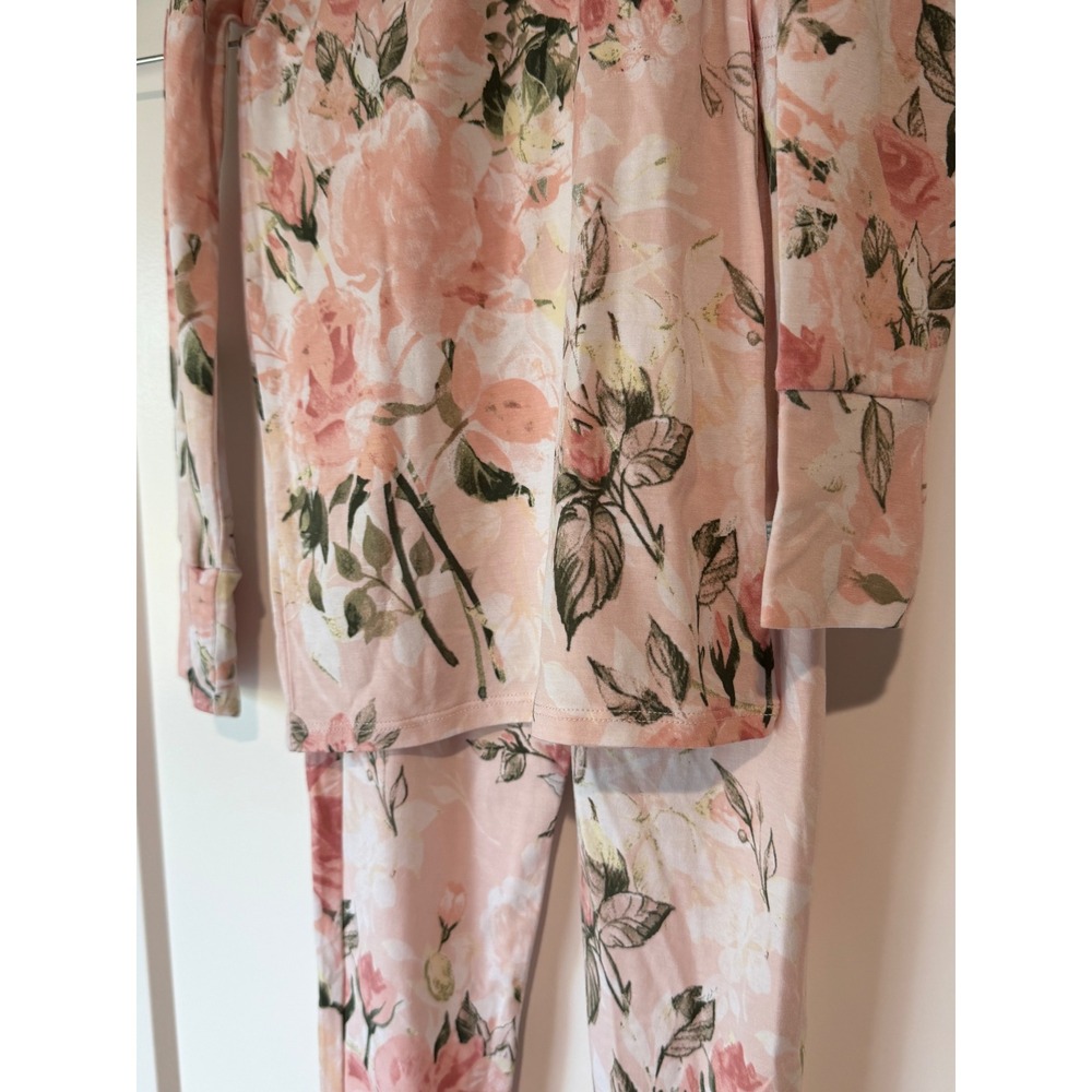 Posh Peanut Kids Pink Vintage Rose Bamboo Pajama Set 4T Long Sleeve PJ - Picture 2 of 3